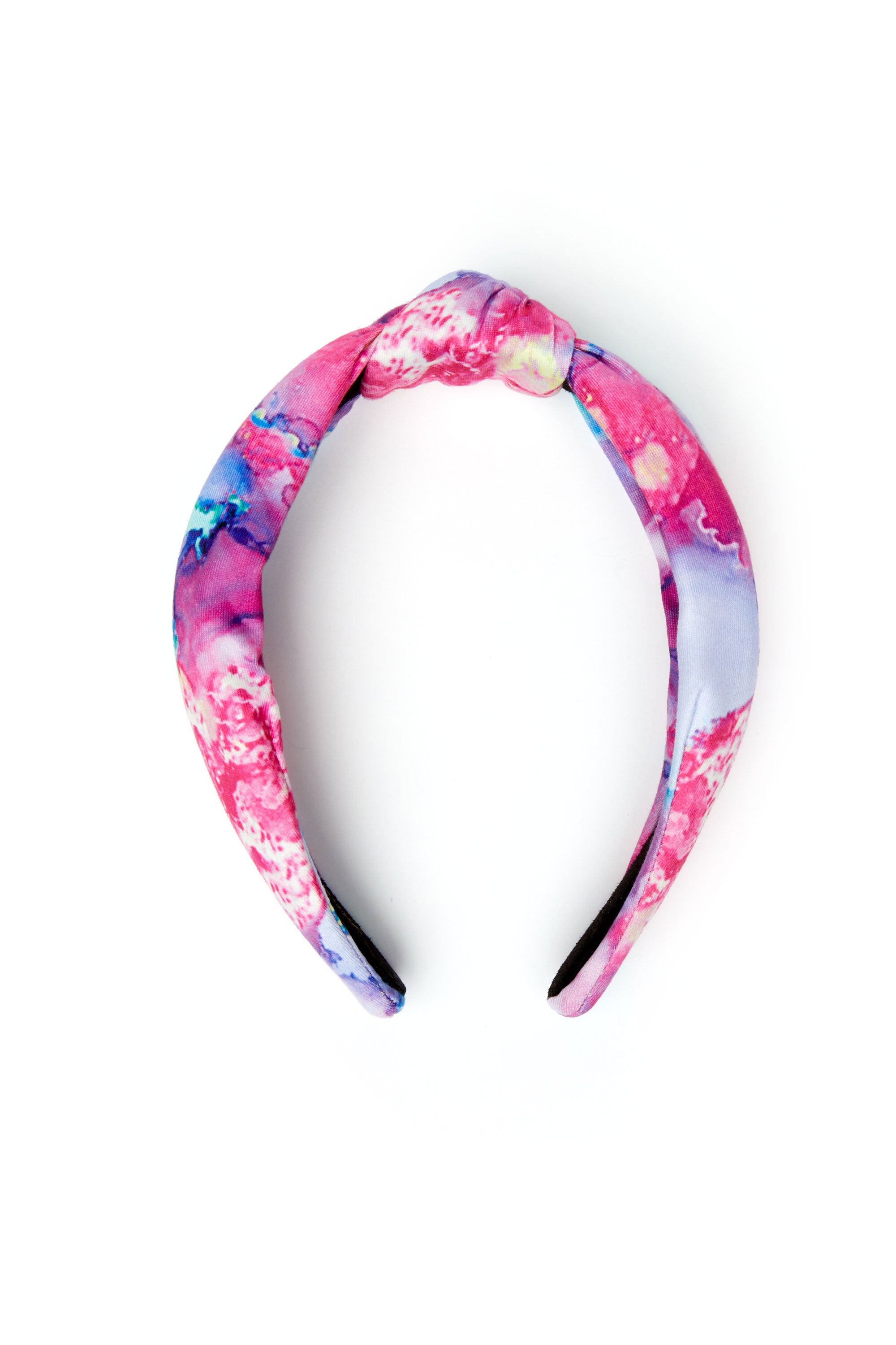 pink marbled pattern top knot headband